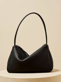 “Embrace Elegance: The Emilia Togo Leather Baguette Shoulder Bag for Women in Classic Shades of White, Black, and Grey”