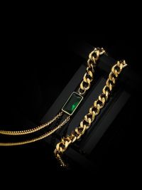 “Discover the Allure of Allison: The Luxury Vintage Emerald Stainless Steel Gold Plated, Non-Tarnish Choker Necklace”