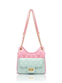 “Colorful Chic: Unveiling the Rainbow Shoulder Bag Quilted Flapbag – Dina”