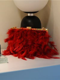 “Introducing the Elegant Flamingo Feather Fairy Bag: Your Perfect Summer Evening Accessory”