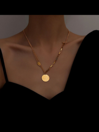 “Discover the Timeless Elegance of the Isabel Double Layer Vintage Coin Pendant Necklace”