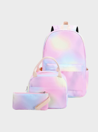 “Unleashing Girl Power: The Ultimate Rainbow School Backpack 3-Piece Set for Girls – London Edition”